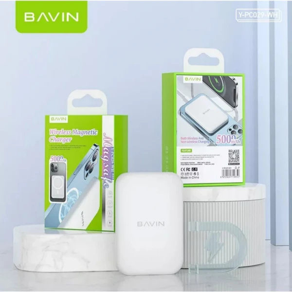 Magnetic Power bank 5000mAh BAVIN + kabl lightning